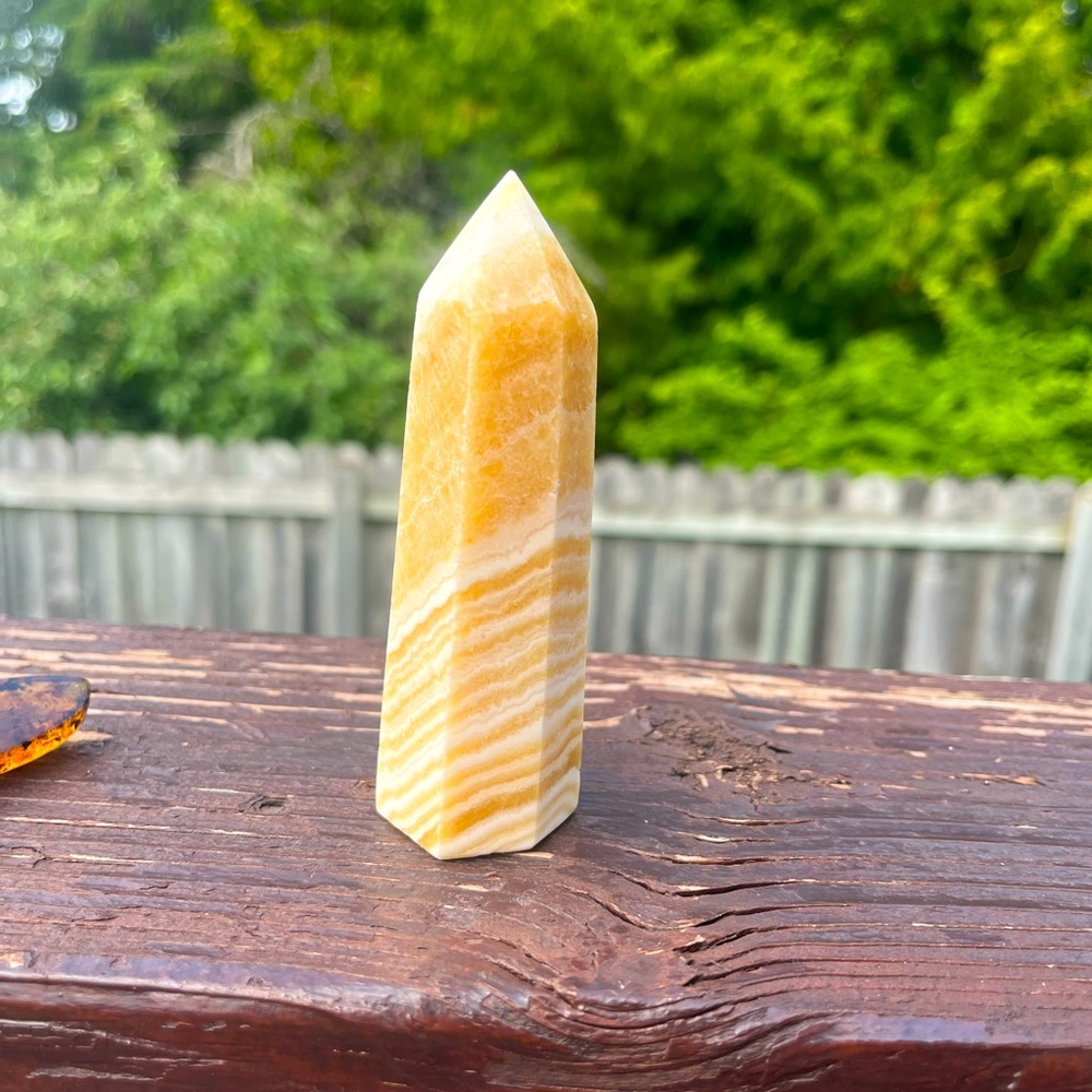 Orange Calcite Crystal Tower